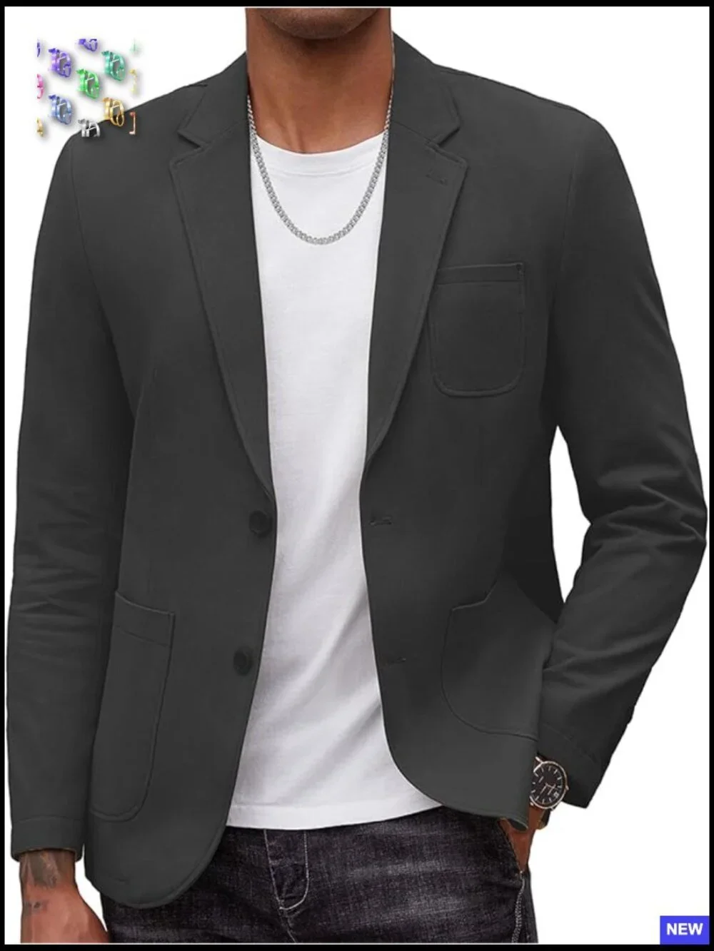 Classic Cotton Blazer Regular Fit Sport Coat Casual Elegant Smart Wash